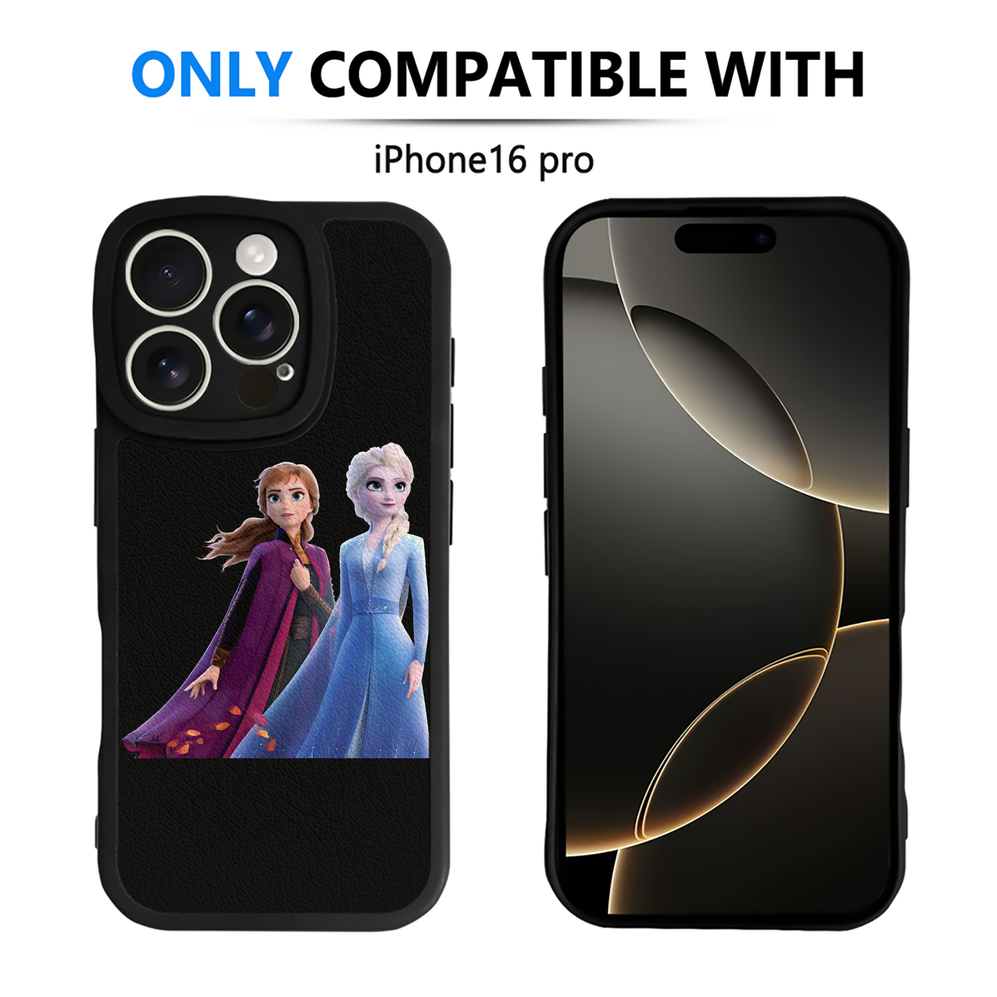 （画像用） アナと雪の女王 アンナ エルサ Frozen Anna Elsa 【iPhone 16シリーズ対応】シリコンスマホケース（レザー調） 材質：シリコン